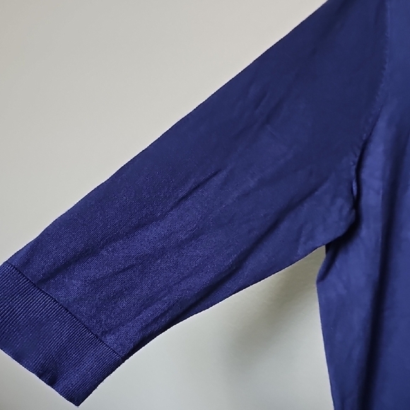 Halogen Plus Size Classic 1X Twee Blue Button-Up Cardigan Sweater - Picture 4 of 6